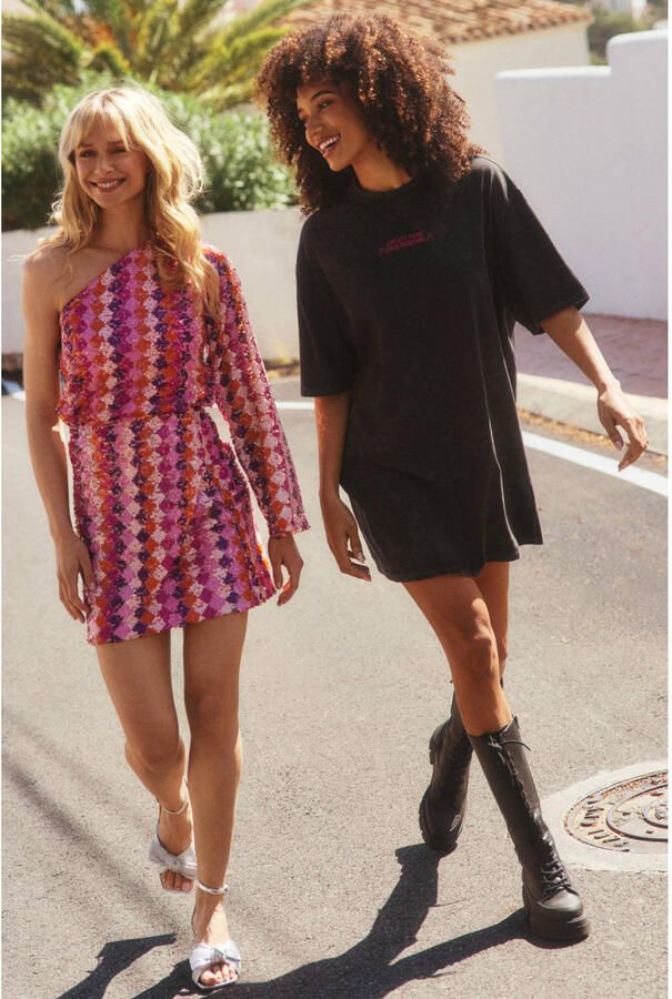 Lofty Manner glitter top roze met pailletten - Foto 3