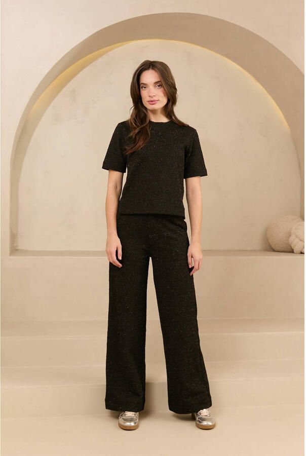 Lofty Manner glitter top zwart met glitter - Foto 3