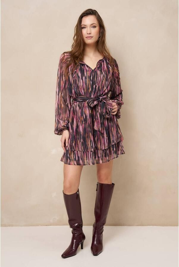 Lofty Manner korte jurk met glitters en print meerkleurig - Foto 3
