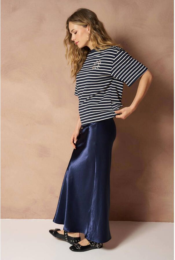 Lofty Manner midi rok donkerblauw - Foto 2