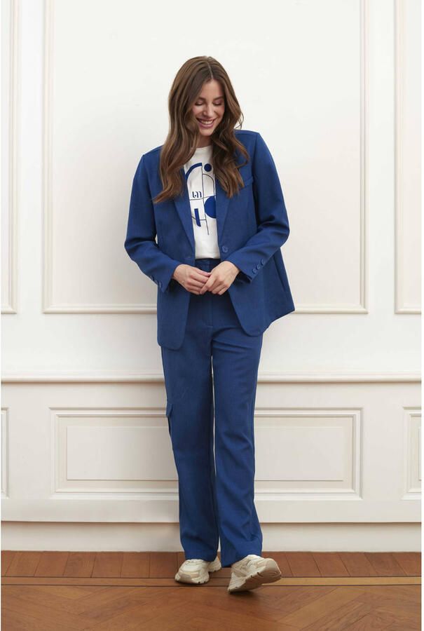 Lofty Manner regular blazer blauw - Foto 2