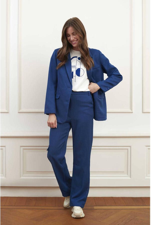Lofty Manner regular blazer blauw - Foto 3