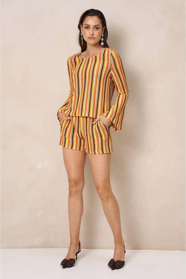 Lofty Manner regular fit casual gestreepte short meerkleurig