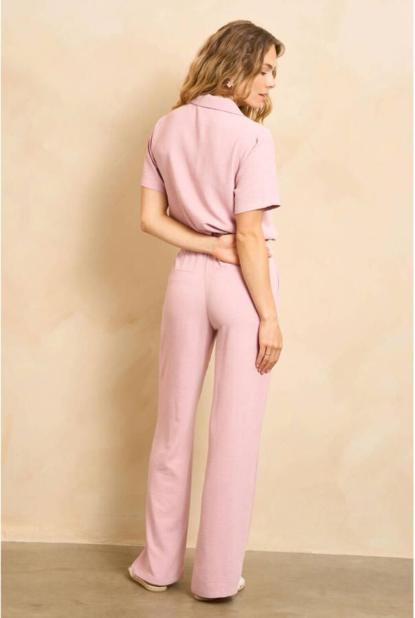 Lofty Manner Solana casual broek lichtroze - Foto 3