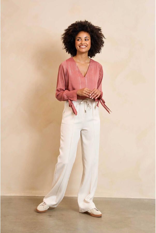 Lofty Manner straight high waist casual broek ecru