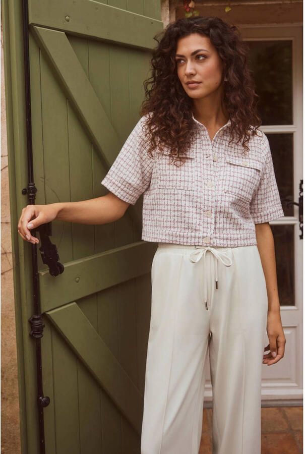 Lofty Manner straight high waist casual broek ecru - Foto 2