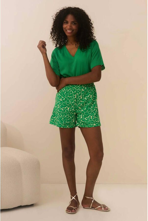 Lofty Manner straight high waist casual short groen