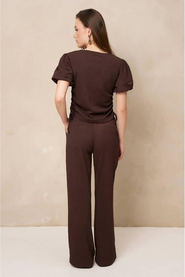 Lofty Manner straight leg broek bruin - Foto 3