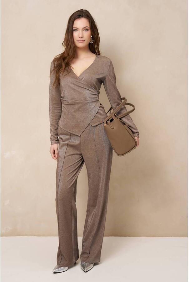 Lofty Manner straight leg broek taupe