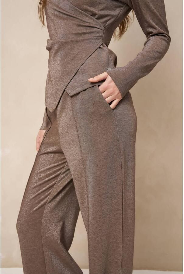 Lofty Manner straight leg broek taupe - Foto 2