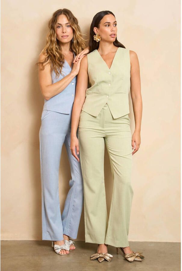 Lofty Manner straight regular waist broek mintgroen - Foto 2