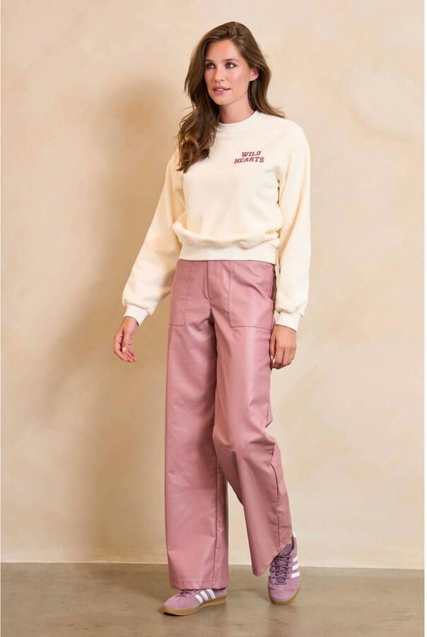 Lofty Manner sweater met backprint ecru