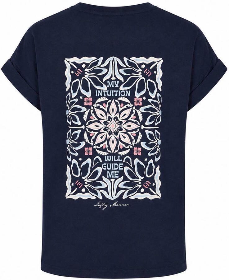 Lofty Manner T-shirt met backprint donkerblauw - Foto 2