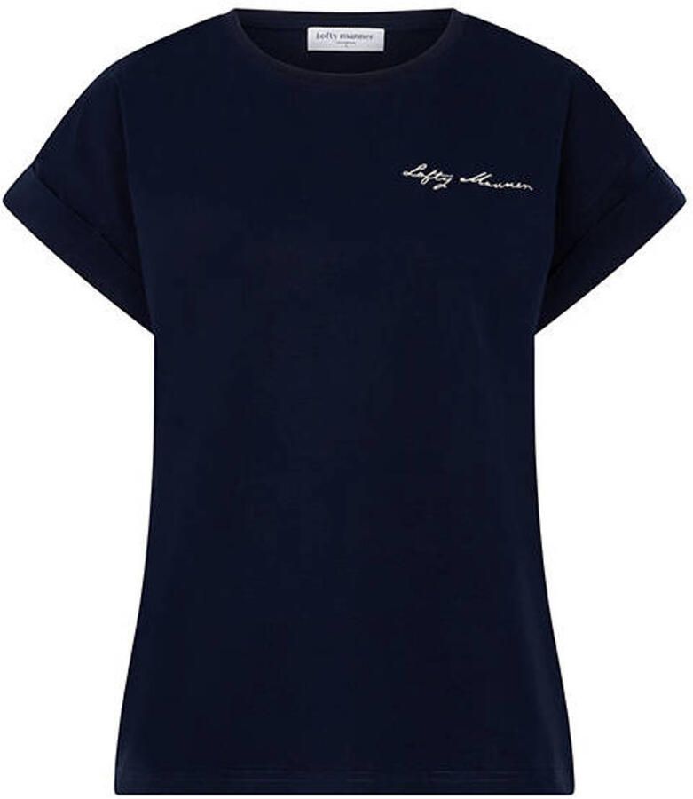 Lofty Manner T-shirt met backprint donkerblauw - Foto 2