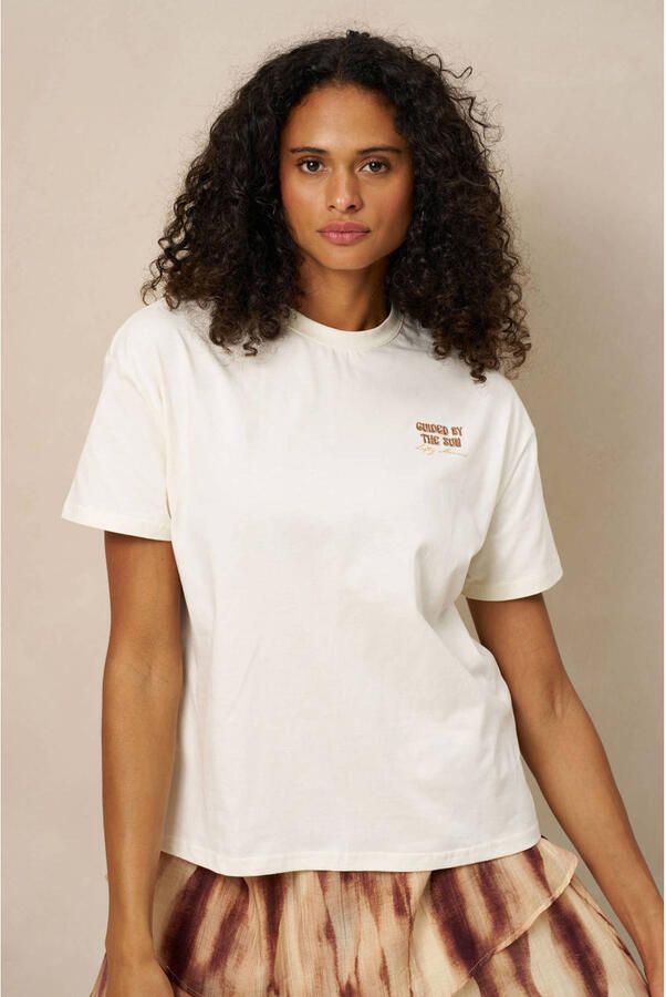 Lofty Manner T-shirt met backprint ecru