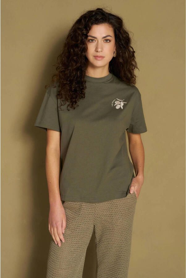 Lofty Manner T-shirt met backprint groen