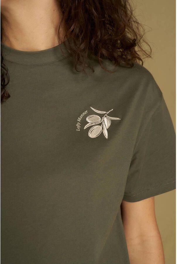 Lofty Manner T-shirt met backprint groen - Foto 3