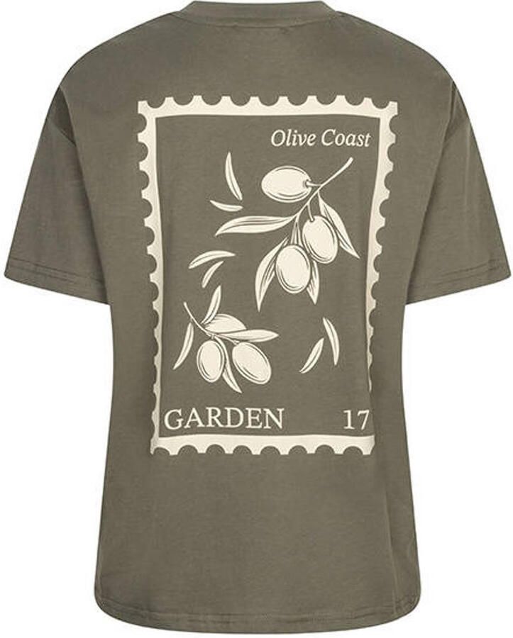 Lofty Manner T-shirt met backprint groen - Foto 2