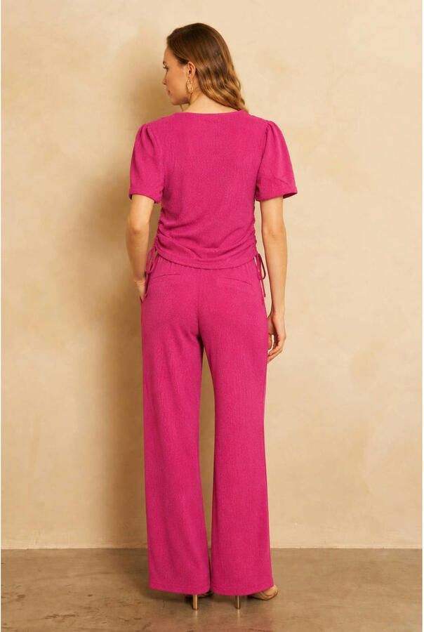 Lofty Manner regular waist broek fuchsia - Foto 3