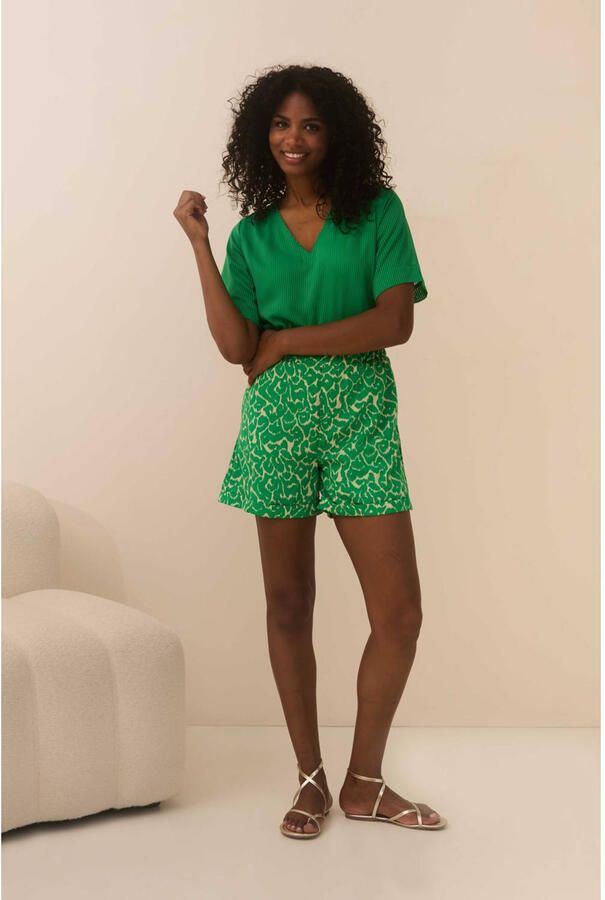 Lofty Manner straight high waist casual short groen