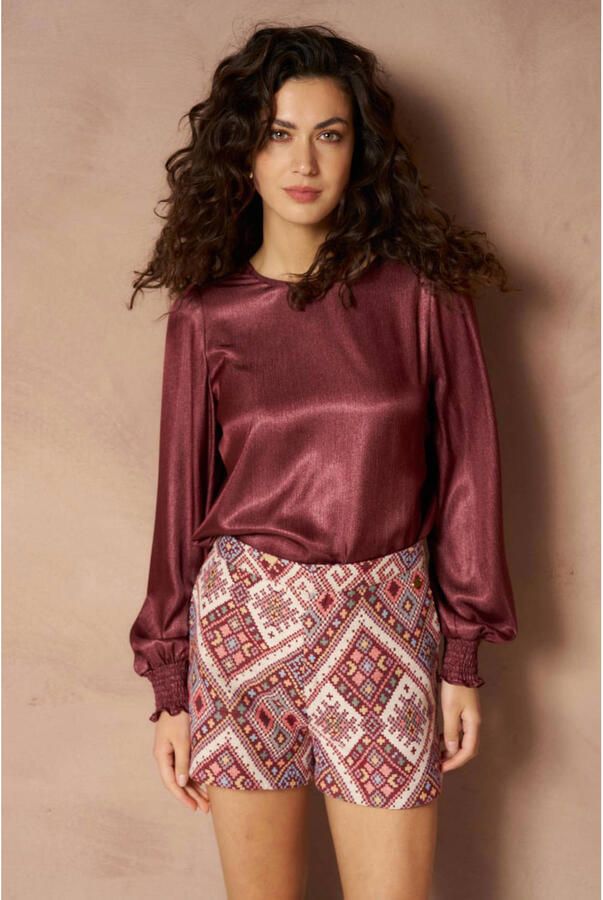 Lofty Manner top met glitters rood