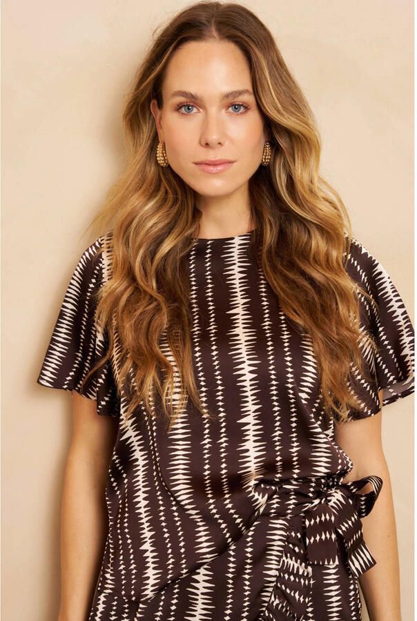 Lofty Manner top met print bruin