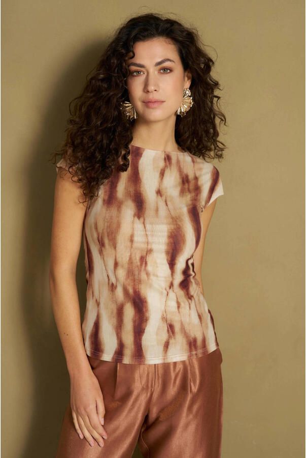 Lofty Manner top met print bruin