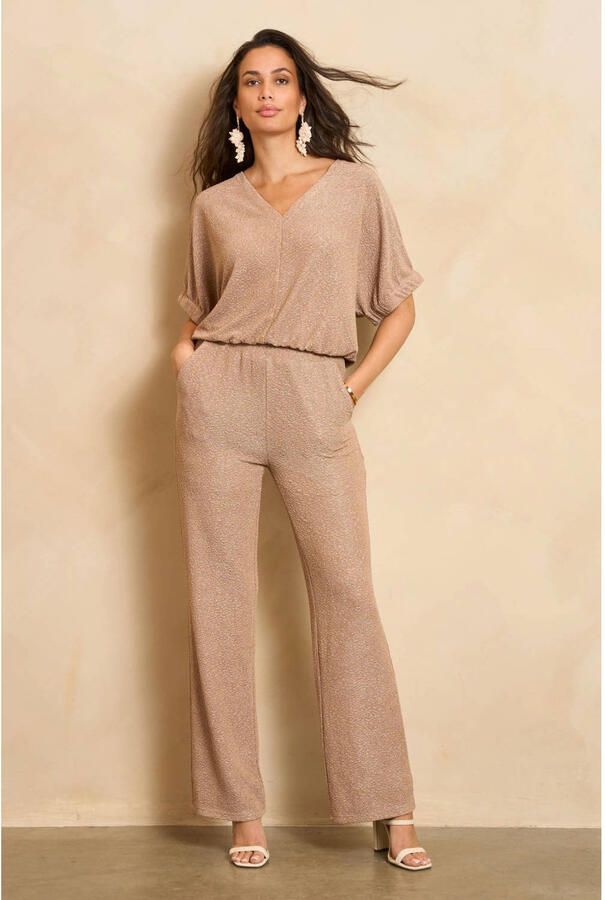 Lofty Manner Trouser Savy casual broek met Lurex goud