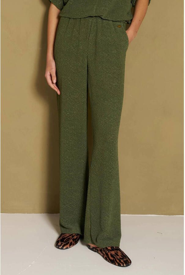 Lofty Manner wide leg broek groen - Foto 2
