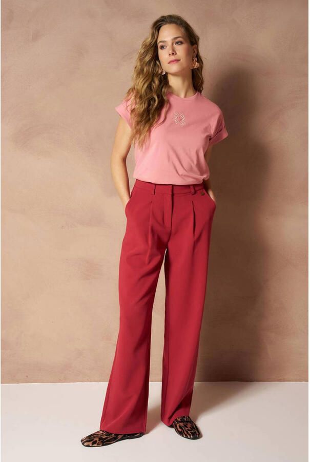 Lofty Manner wide leg broek rood
