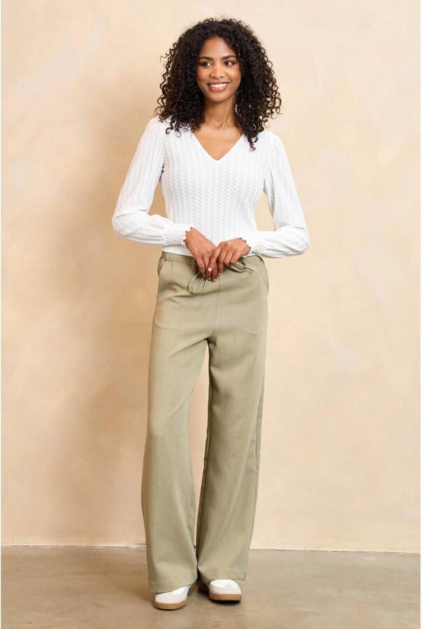 Lofty Manner wide leg high waist broek lichtgroen
