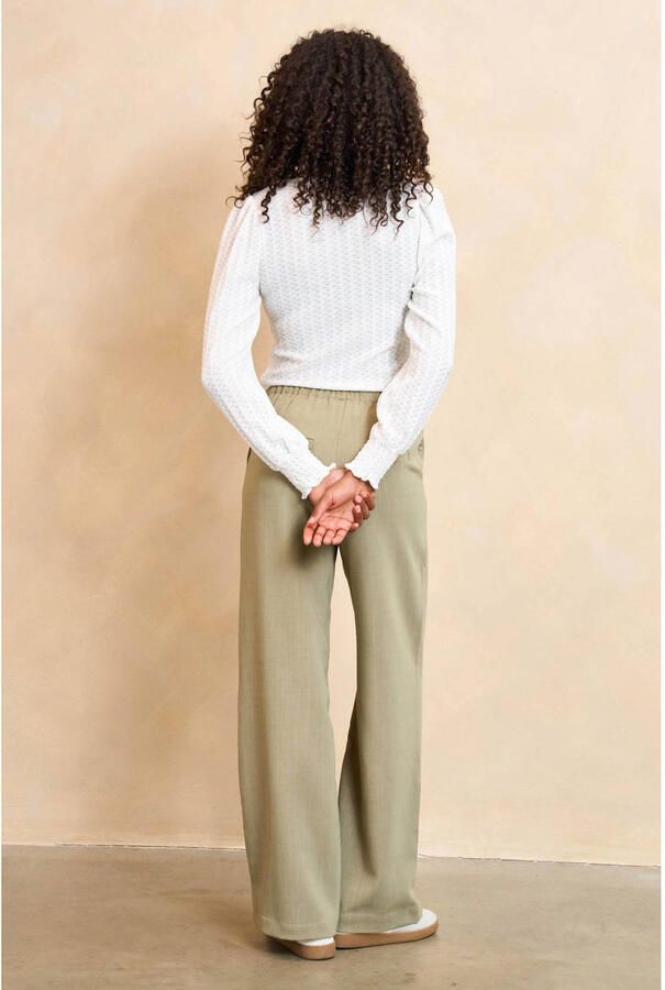 Lofty Manner wide leg high waist broek lichtgroen - Foto 2