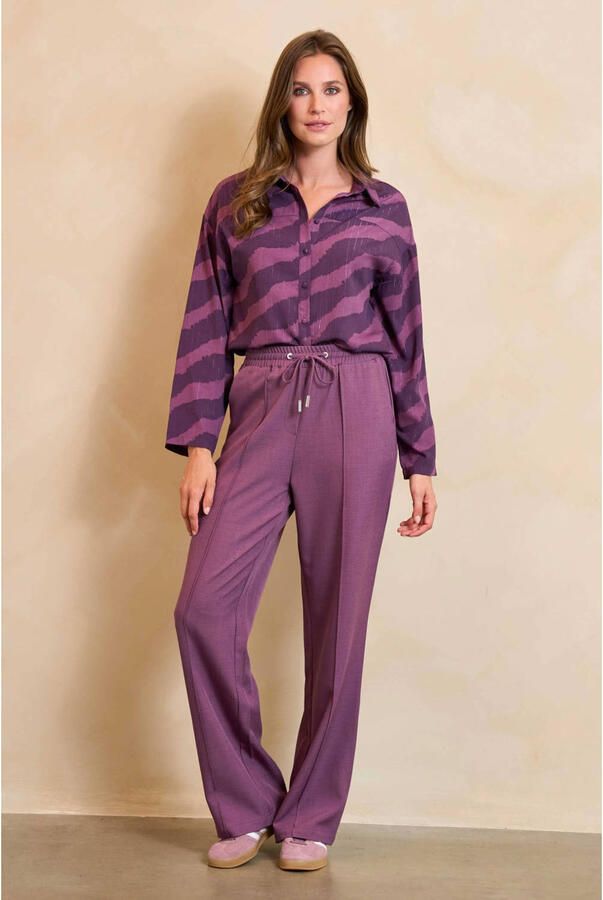 Lofty Manner wide leg high waist broek paars