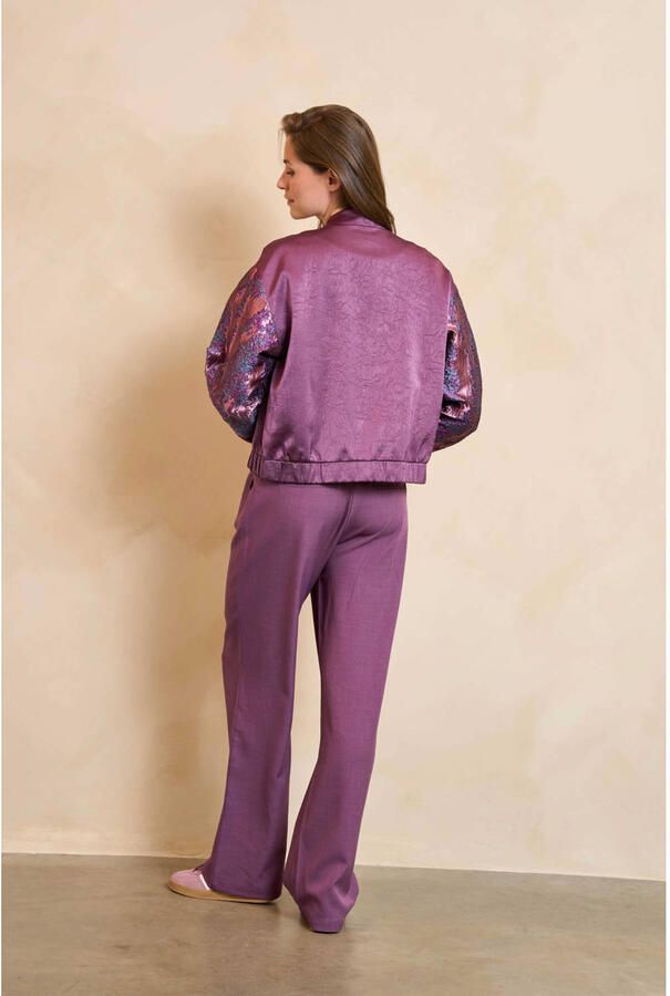 Lofty Manner wide leg high waist broek paars - Foto 3