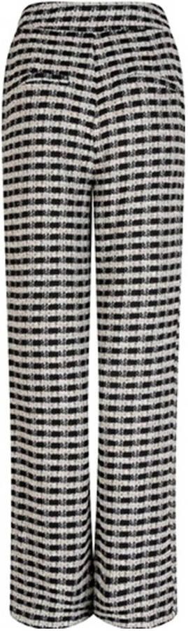 Lofty Manner wide leg high waist geruite broek zwart - Foto 3