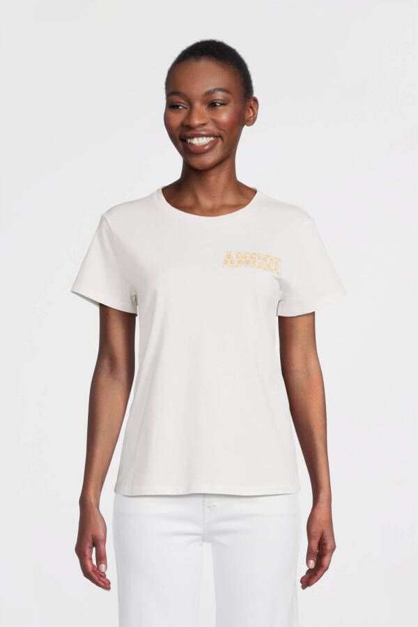 Lofty Manner T-shirt Silia met printopdruk wit