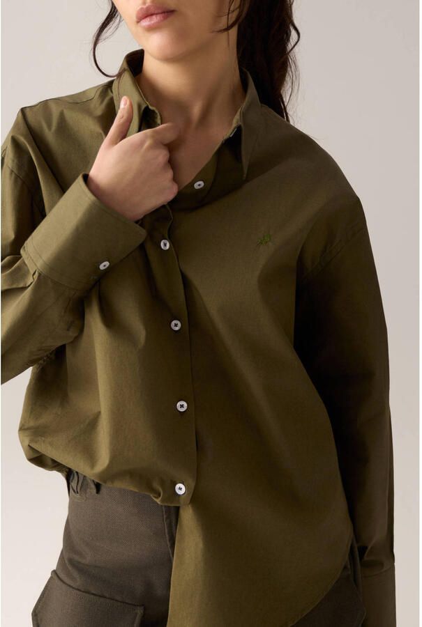 Lois blouse met logo kaki - Foto 2