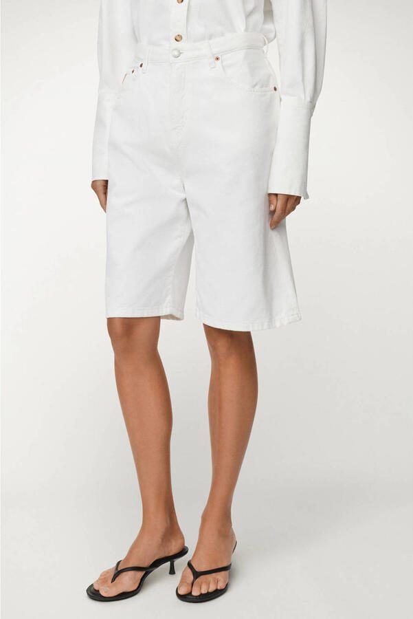 Lois denim regular waist bermuda short wit