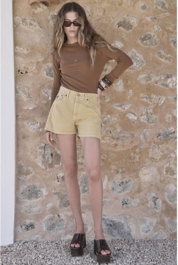 Lois denim straight regular waist short lichtkaki - Foto 2