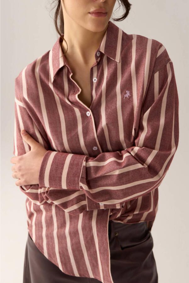 Lois gestreepte blouse oudroze - Foto 2