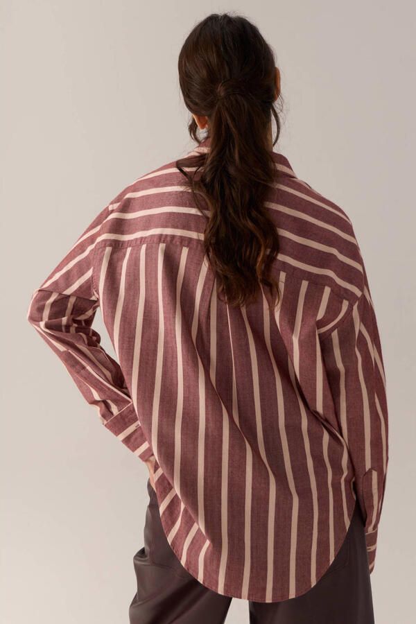 Lois gestreepte blouse oudroze - Foto 3