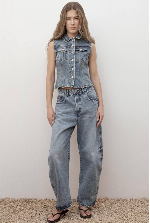 Lois high waist barrel jeans medium blue denim - Foto 2