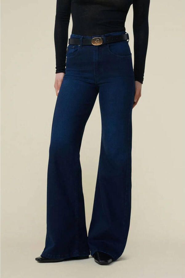Lois high waist flared jeans dark blue denim