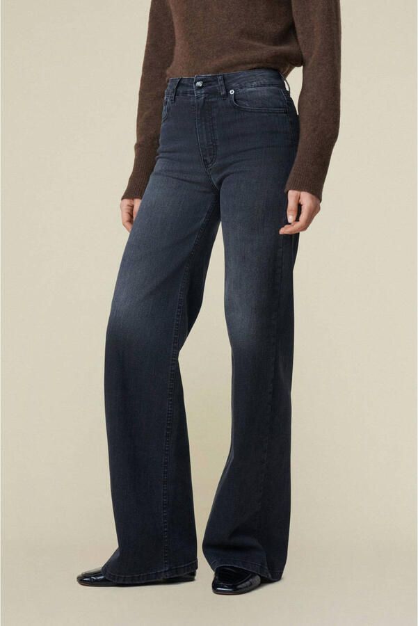 Lois high waist wide leg jeans black denim