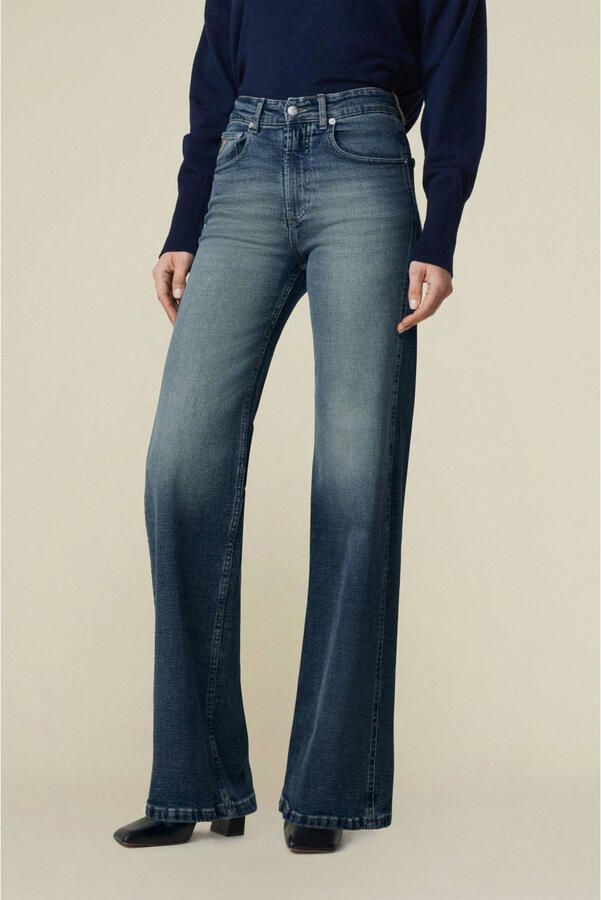 Lois high waist wide leg jeans dark blue denim