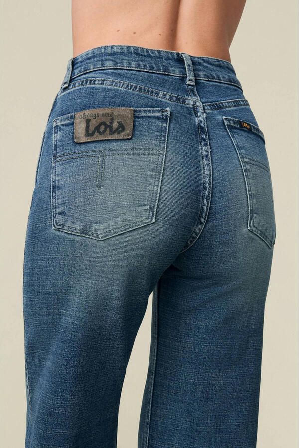 Lois high waist wide leg jeans dark blue denim - Foto 3