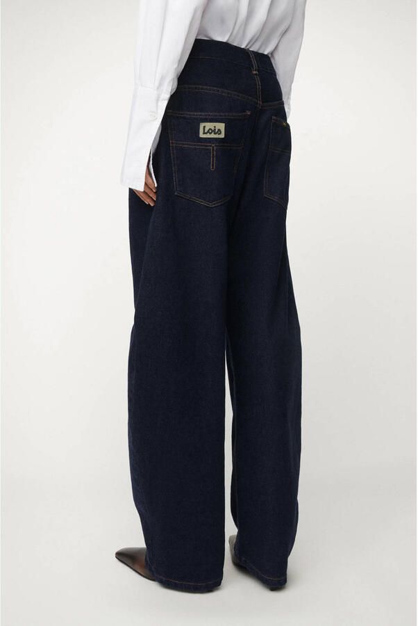 Lois high waist wide leg jeans dark blue denim - Foto 2