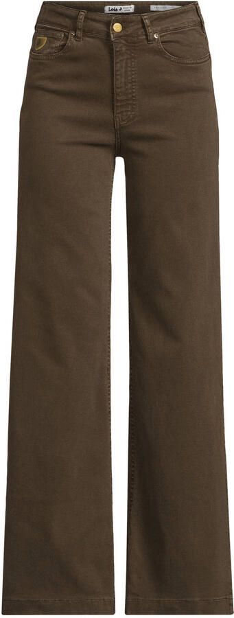 Lois high waist wide leg jeans donkergroen
