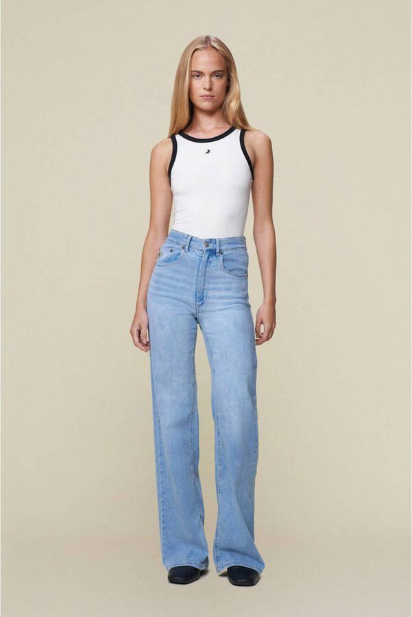 Lois high waist wide leg jeans light blue denim - Foto 2