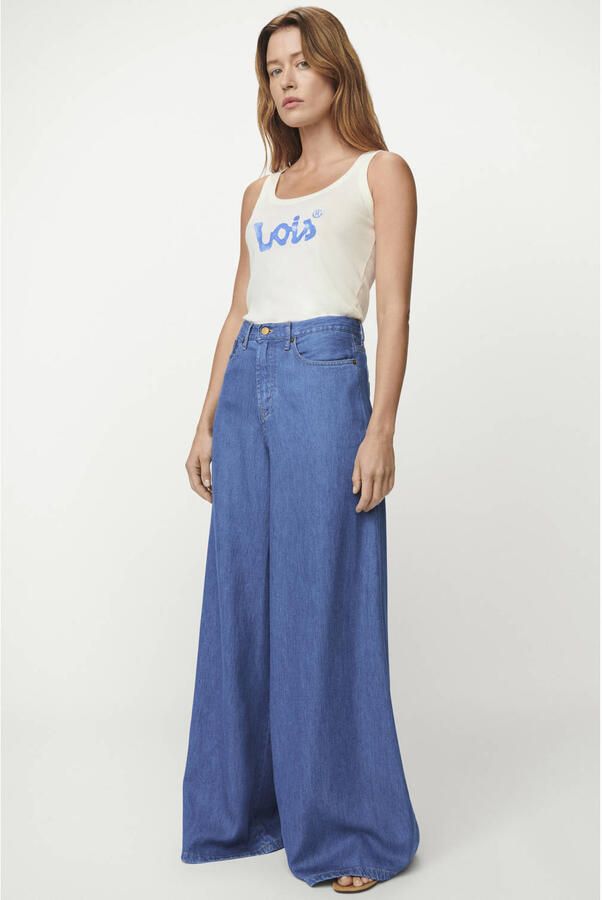 Lois high waist wide leg jeans medium blue denim - Foto 2